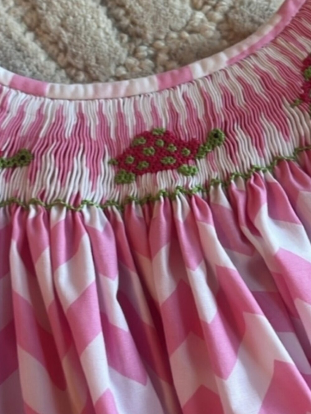 Girls Doodle Turtle Appliqué Dress Size 5 toddler Smocked